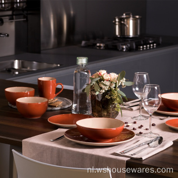 Nieuwe Design Color Glaze Dinerplaten Set